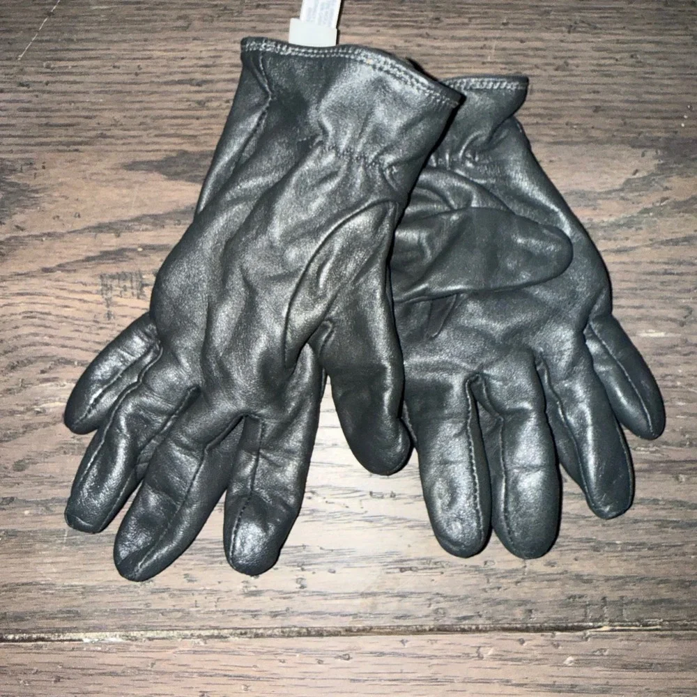 Charter Club Leather Gloves Womens L Gray Wool Cashmere Lined Winter 14578